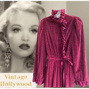 Luxury Robe Velvet Satin Vintage Old Hollywood 1930’s Style Victorian Edwardian